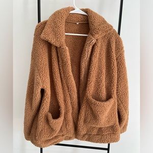Fuzzy coat jacket